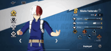 a screenshot of a video game with shoto todoroki on it