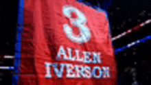 a red sign that says allen iverson on it