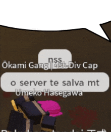 a screenshot of a video game that says okami gang 4st div cap o server te salva mt umeko hasegawa