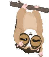 a cartoon of a monkey hanging upside down on a branch