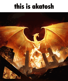 a picture of a dragon with the words " this is akatosh " above it