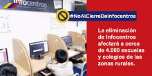 a poster that says #noal cierre del infocentros