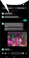 a screenshot of a text message between a woman and a man