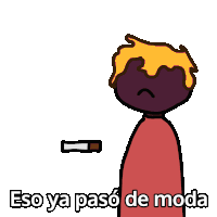 a cartoon of a man smoking a cigarette and the words eso ya paso de moda below him