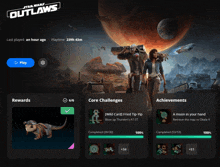 a screenshot of a game called star wars outlaws showing rewards and achievements