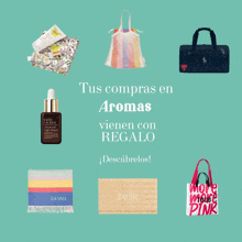 an advertisement for tus compras en aromas