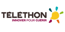 a colorful logo for telethon with a sun and speech bubble