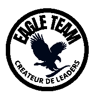 a black and white logo for the eagle team creator de leaders