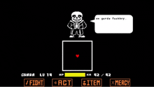 a screenshot of a video game with a character named sans