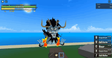 a screenshot of a video game shows a dragon with a lot of horns