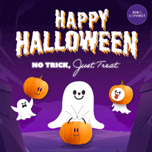 an advertisement for scb connect says happy halloween