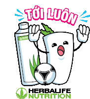 a cartoon of a bottle of herbalife nutrition