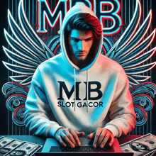 a man in a hoodie that says mb on it