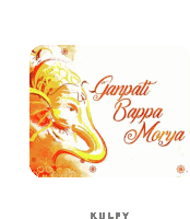 a poster that says ganpati bappa morya with an elephant