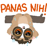 a cartoon drawing of a bat with the words panas nihi below it