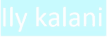 a light blue background with the name lilly kalani written in white letters