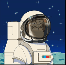 a cartoon drawing of a gorilla in an astronaut 's suit