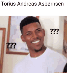 a picture of a man with the name torius andreas asbornsen on the top