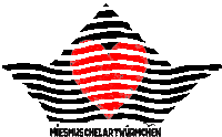 a black and white striped heart with the words miesmuschelartwurmchen underneath it