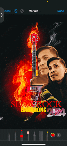 a picture of two men with a guitar and the words slow rock on it