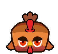 a cartoon drawing of a chicken with a red crest on its head