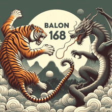 an illustration of a tiger and a dragon with the words balon 168