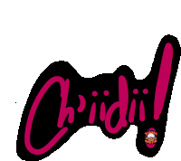 a pink and black logo that says chiidili on it