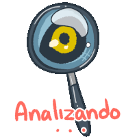 a cartoon drawing of a magnifying glass with the word analizando underneath it