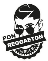 a black and white drawing of a man with sunglasses and the words pon reggaeton