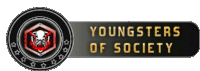 a logo for youngsters of society with a skull in a circle