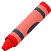 a red crayon with a black stripe on the side