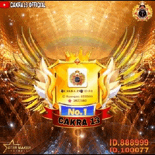 a picture of a badge that says no. 1 cakra 13