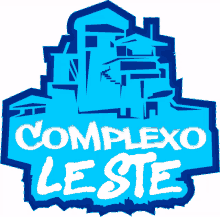 a blue and white complexo leste logo