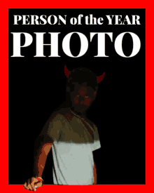 a person of the year photo with a man with devil horns