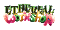 a logo for the ethereal workshop shows a pink monster