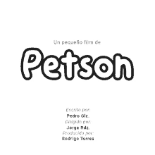 a black and white logo for petson written by pedro glz and jorge rdz