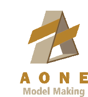 a logo for aone model making with a triangle in the center