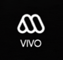 a white logo on a black background with the word vivo .