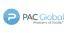 pac global masters of node logo with a white background