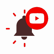 an icon of a bell with a youtube logo in the background