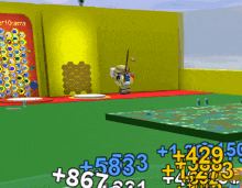 a screenshot of a video game with the number 5833 in blue letters