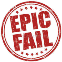 a red stamp with the words epic fail written on it