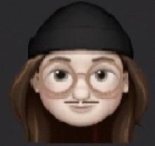 a pixel art illustration of a person wearing glasses and a hat .