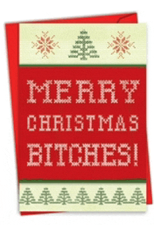 a christmas card that says merry christmas bitches !