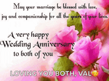 may your marriage be blessed with love , joy and companionship for all the years of your lives .