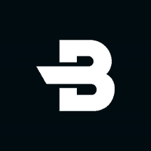 a black background with a white letter b