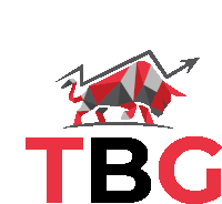 a logo for a company called tbg with a bull on top