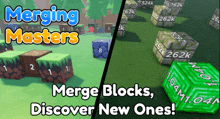 a screenshot of a game called merging masters where you can merge blocks