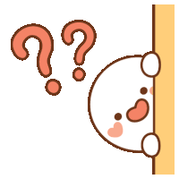 a cartoon character peeking out from behind a wall with a question mark above it