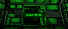 a green warning sign is displayed on a control panel .